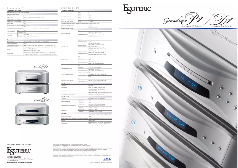 Page n°1 - Brochure Esoteric Grandioso P1