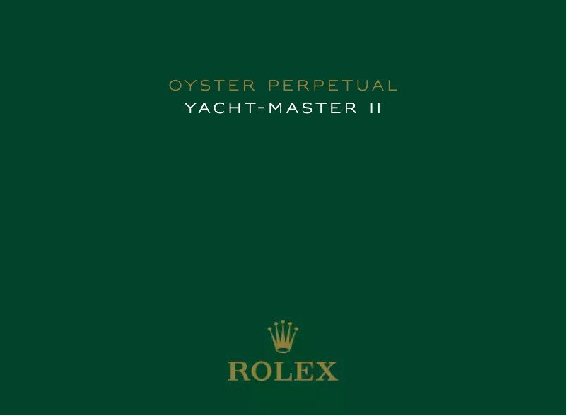 Page n°1 - Manuel utilisateur Rolex Yacht-Master II