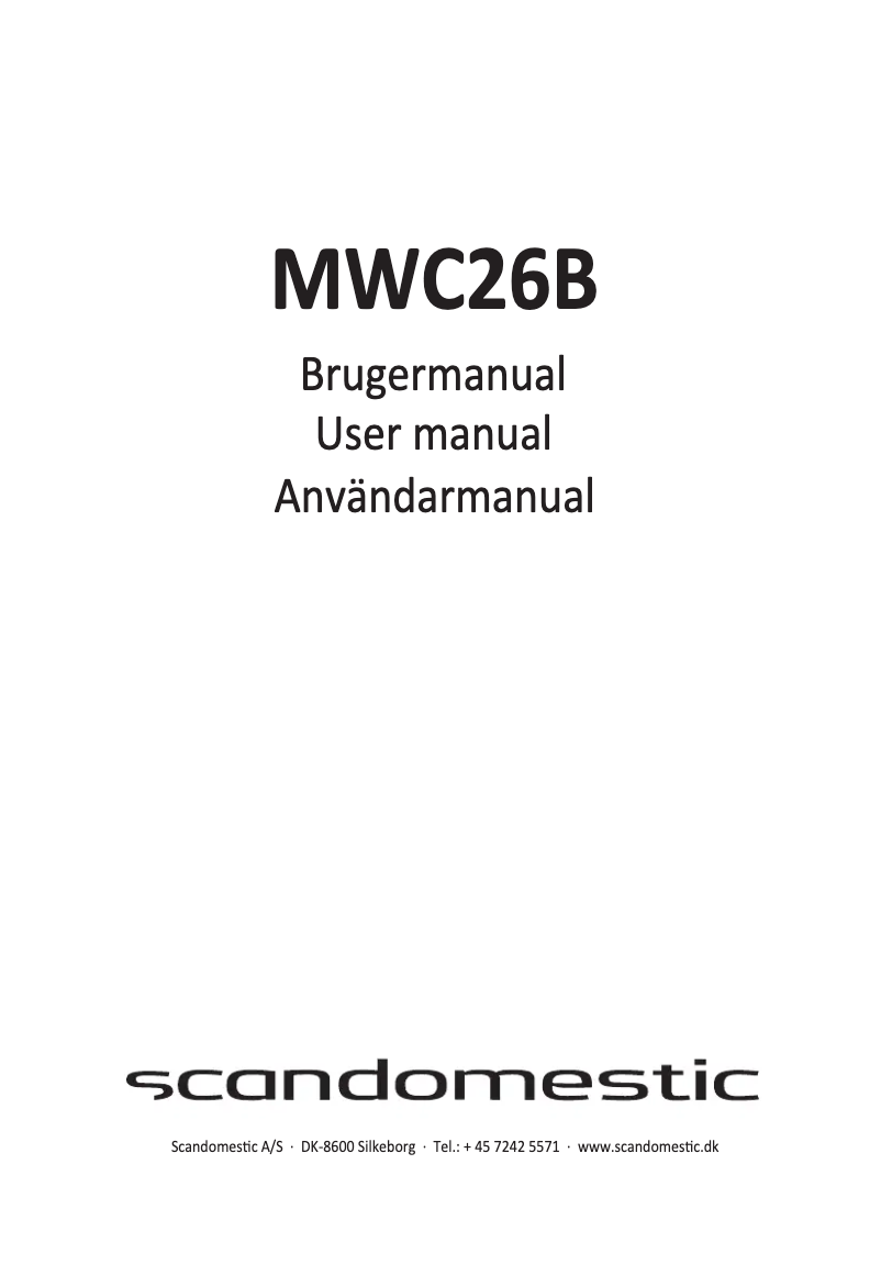 Page n°1 - Manuel utilisateur Scandomestic MWC26B