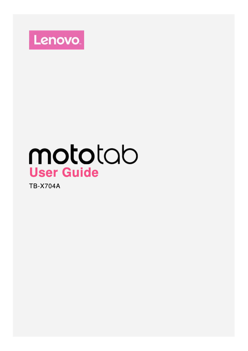 Page 1 de la notice Manuel utilisateur Motorola Moto Tab 4 Plus
