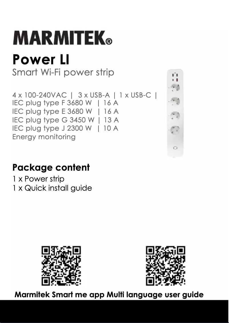 Page n°1 - Manuel utilisateur Marmitek Power LI