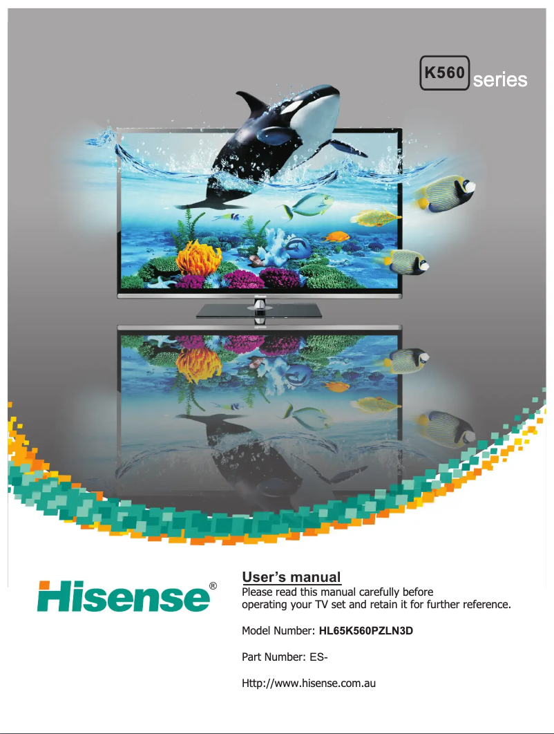 Page 1 de la notice Manuel utilisateur Hisense HL65K560PZLN3D