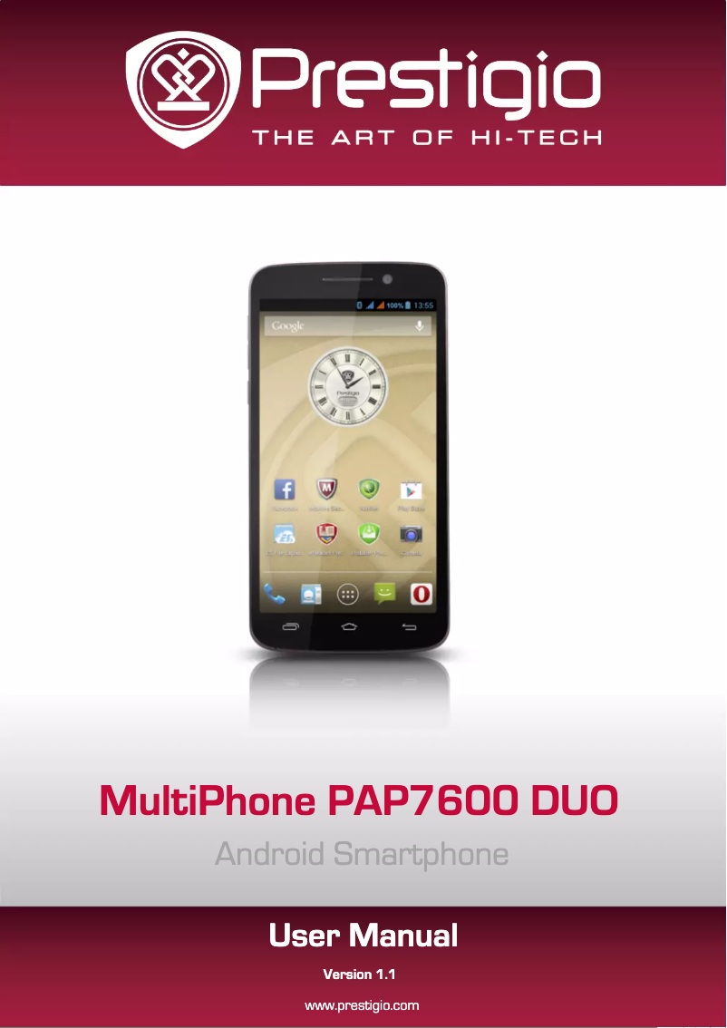 Page n°1 - Manuel utilisateur Prestigio MultiPhone 7600 DUO