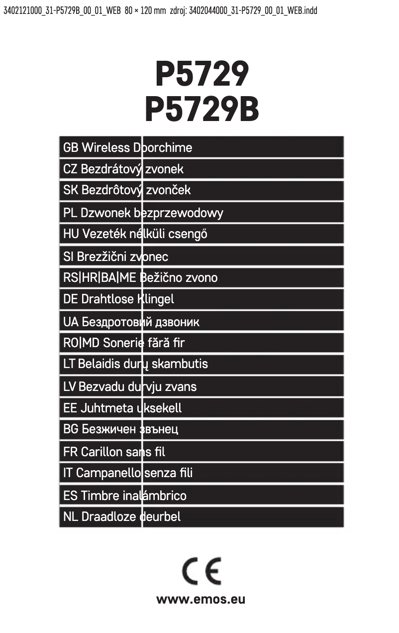 Page 1 de la notice Manuel utilisateur Emos P5729B