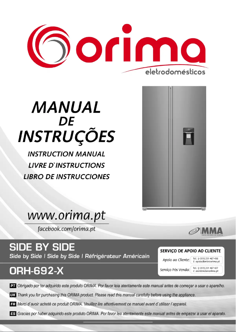 Page 1 de la notice Manuel utilisateur Orima ORH 692 X