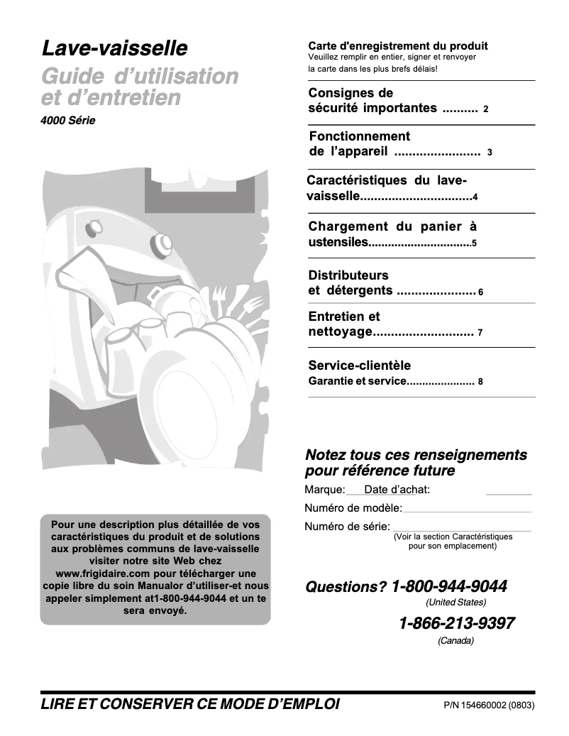 Page n°1 - Manuel utilisateur Frigidaire PLD4555RFC