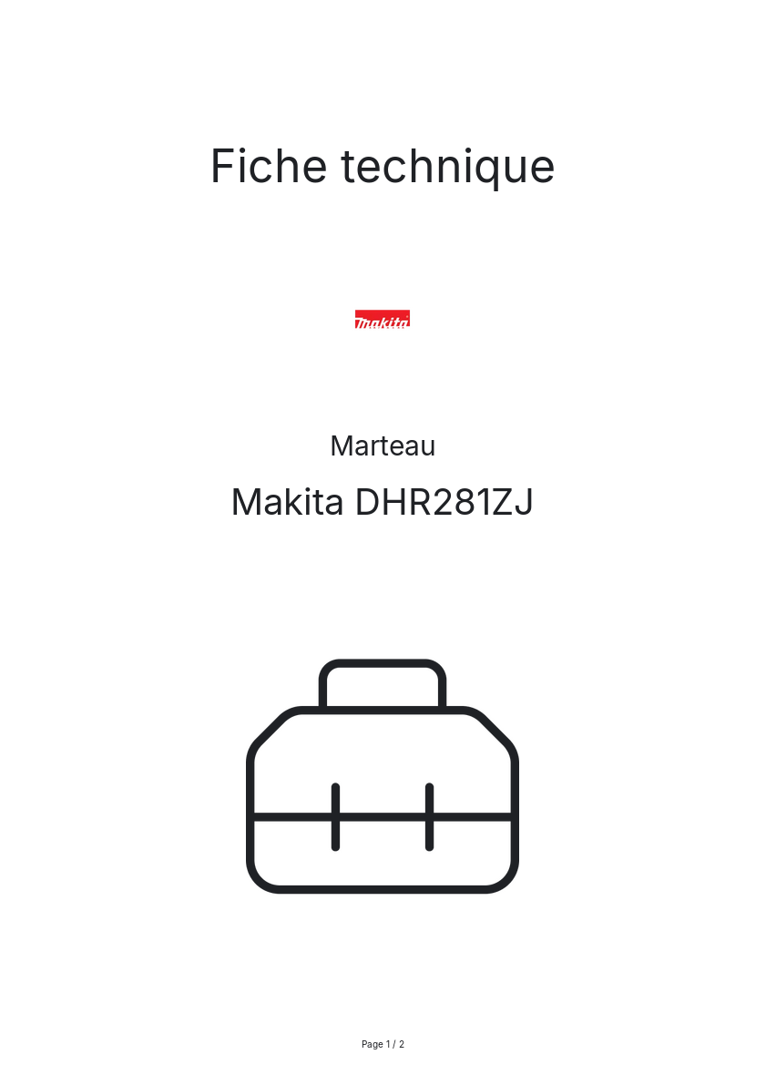 Image de la première page du manuel de l'appareil DHR281ZJ