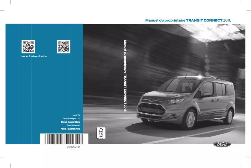Image de la première page du manuel de l'appareil Transit Connect (2016)