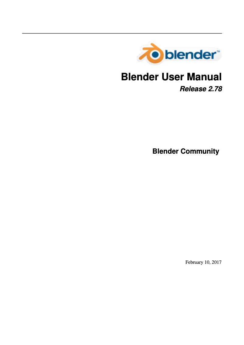 Page 1 de la notice Manuel utilisateur Blender 2.78