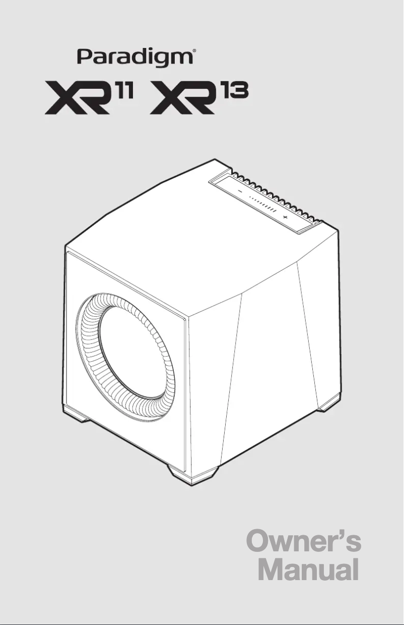 Page 1 de la notice Manuel utilisateur Paradigm XR 13