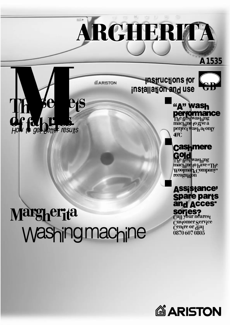 Page 1 de la notice Manuel utilisateur Ariston Thermo A1535