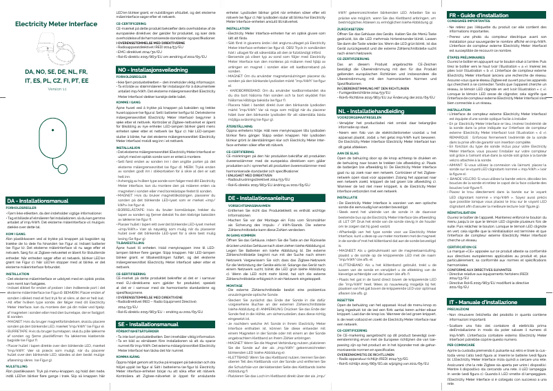 Page 1 de la notice Manuel utilisateur Frient Electricity Meter Interface