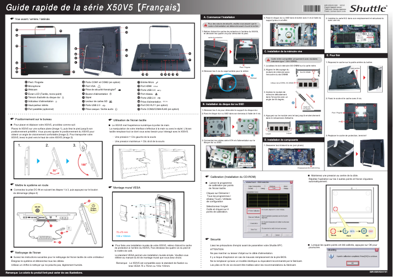 Page 1 de la notice Manuel utilisateur Shuttle XPC X 5050XA