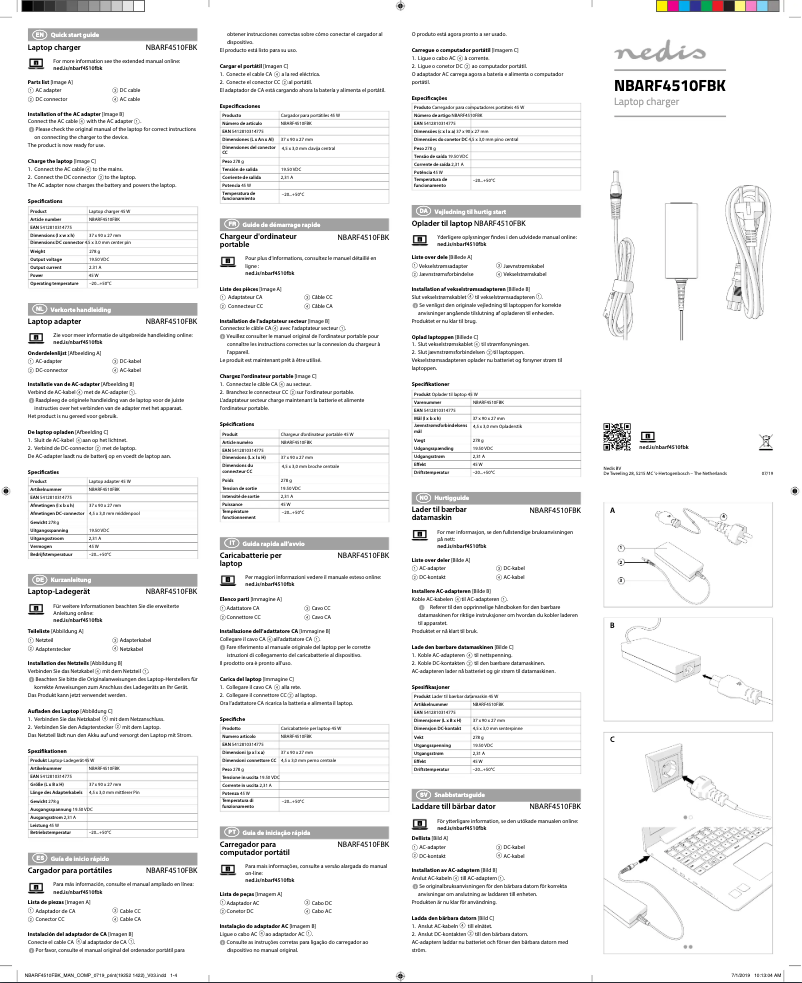 Page 1 de la notice Manuel utilisateur Nedis NBARF4510FBK
