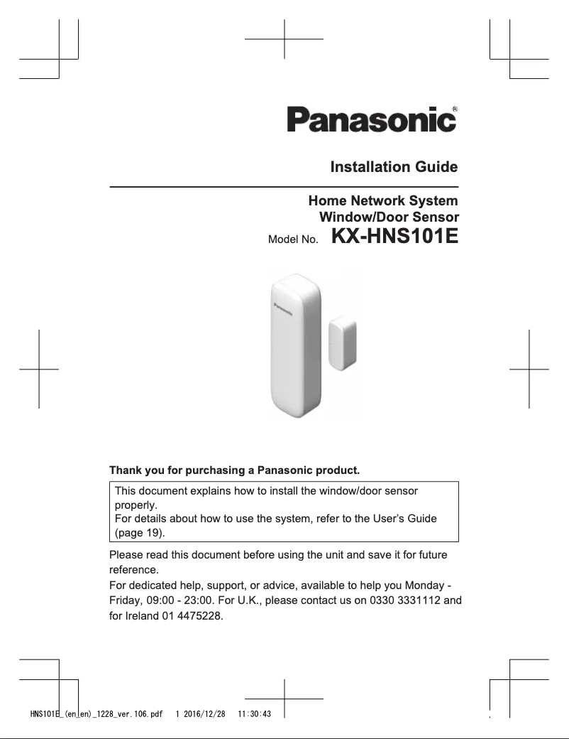 Page 1 de la notice Manuel utilisateur Panasonic KX-HN6011E