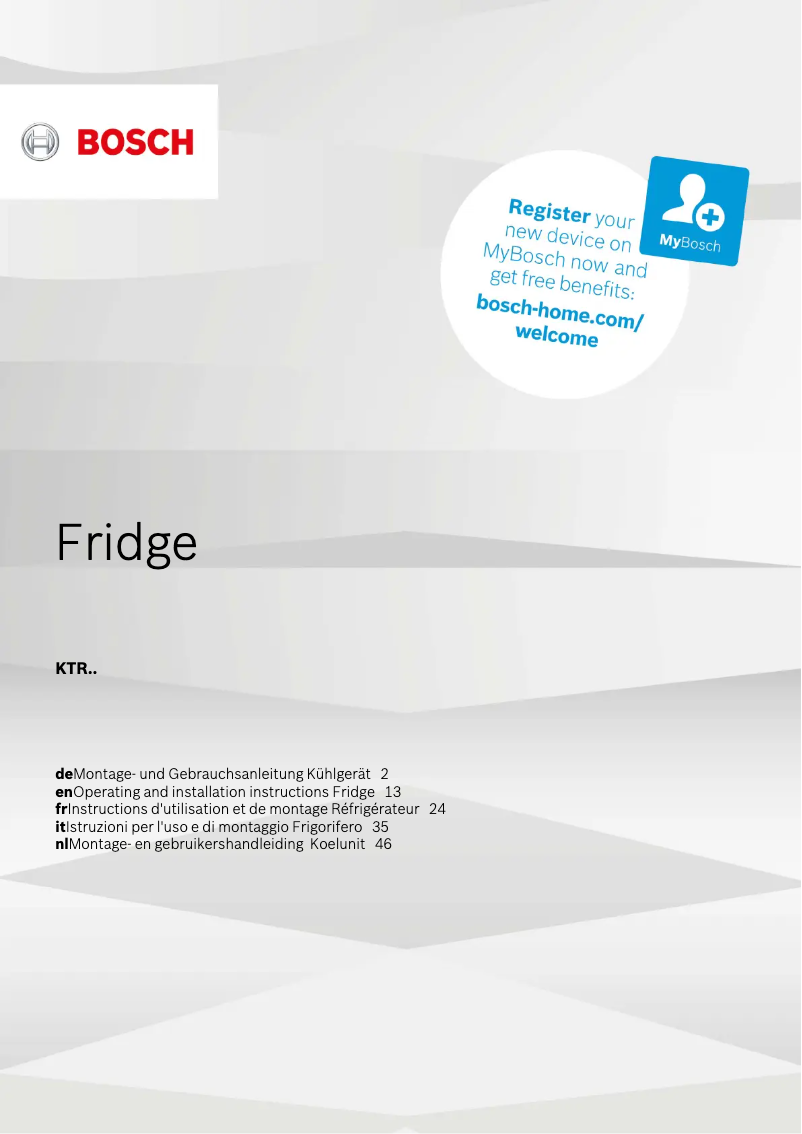 First page image of the manual for KTR15NWEA