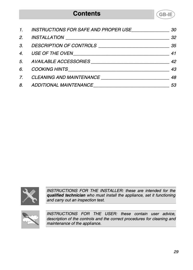 Page n°1 - Manuel utilisateur Smeg SC 378 MFX 5