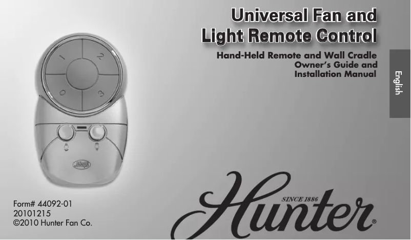 Page 1 of the manual User Manual Hunter 27209