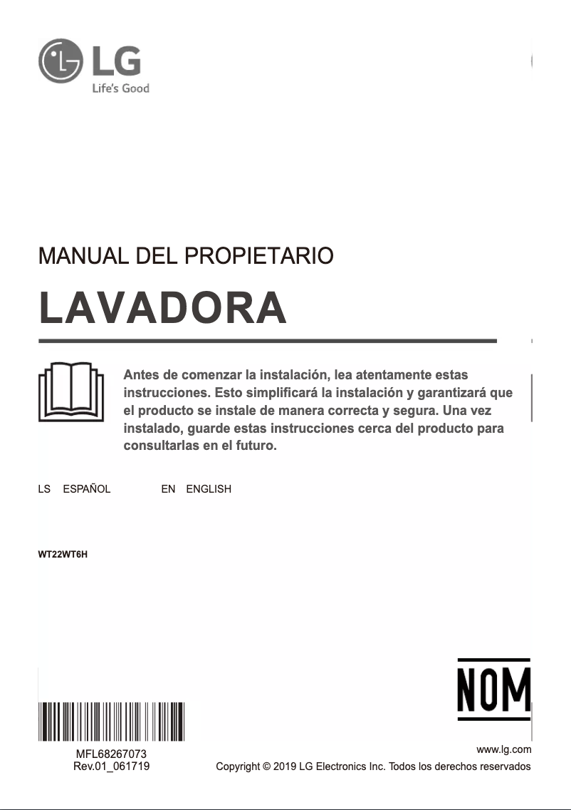 Page n°1 - Manuel utilisateur LG WT22WT6H