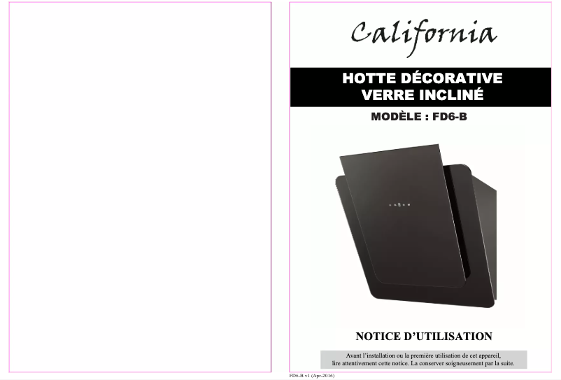 Página 1 del manual Manual de usuario California FD6-B