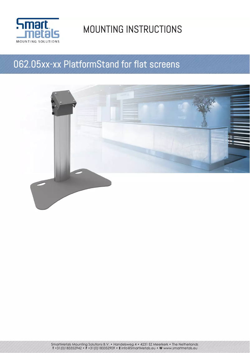 Page n°1 - Manuel utilisateur SmartMetals 063.0100