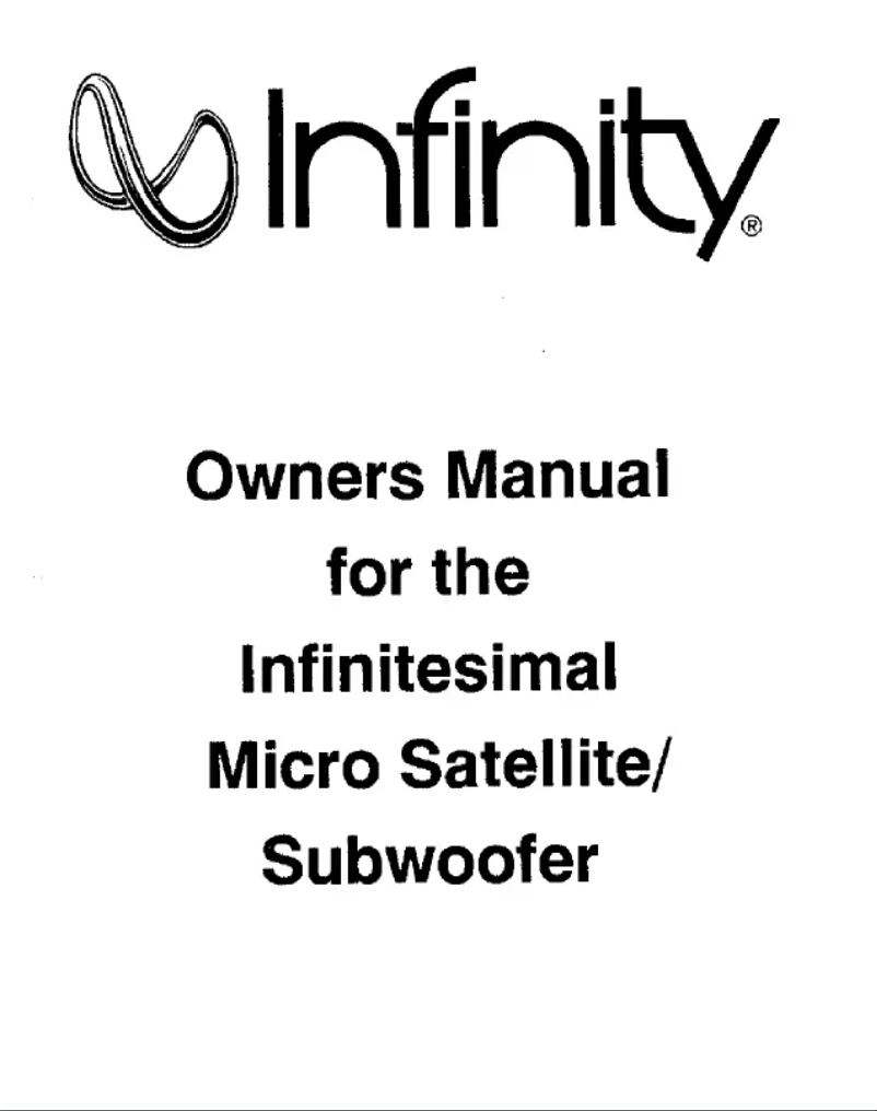 Image de la première page du manuel de l'appareil Infinitesimal Micro