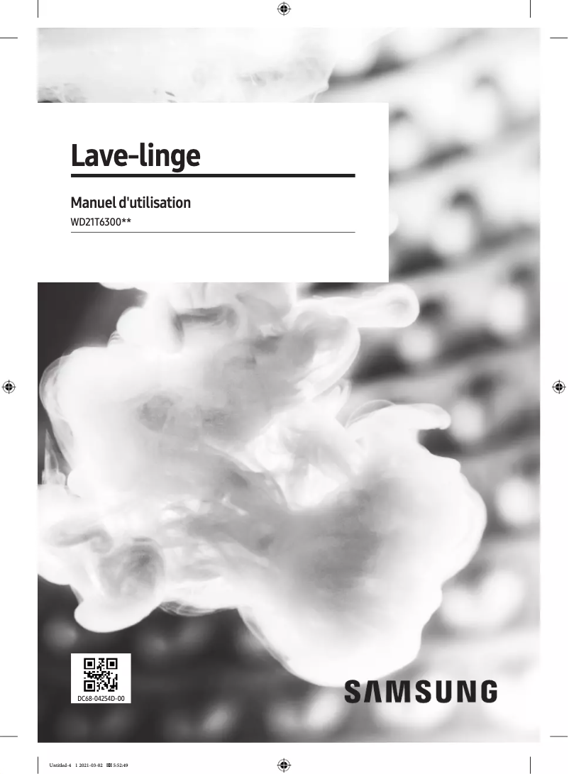 Page 1 de la notice Manuel utilisateur Samsung WD21T6300GV