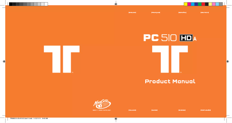 Page 1 de la notice Manuel utilisateur Saitek PC510 HDa