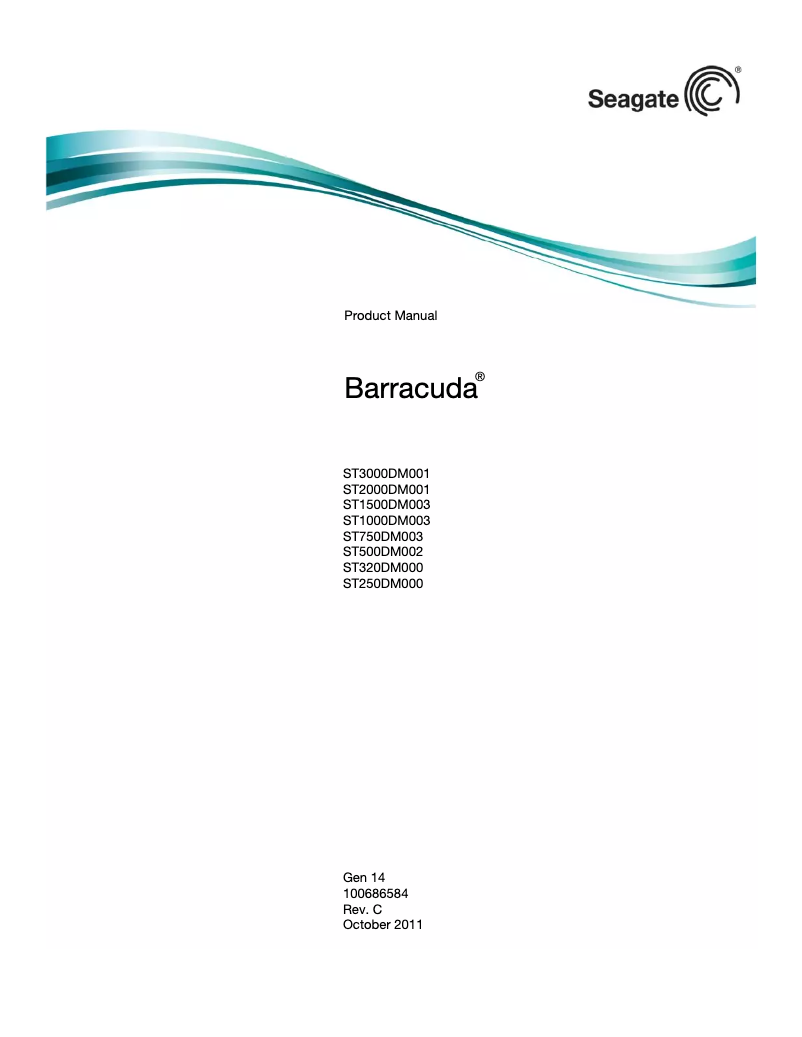 Page 1 de la notice Manuel utilisateur Seagate BarraCuda ST500LM030