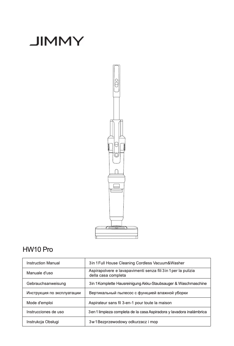 Page n°1 - Manuel utilisateur JIMMY HW10 Pro