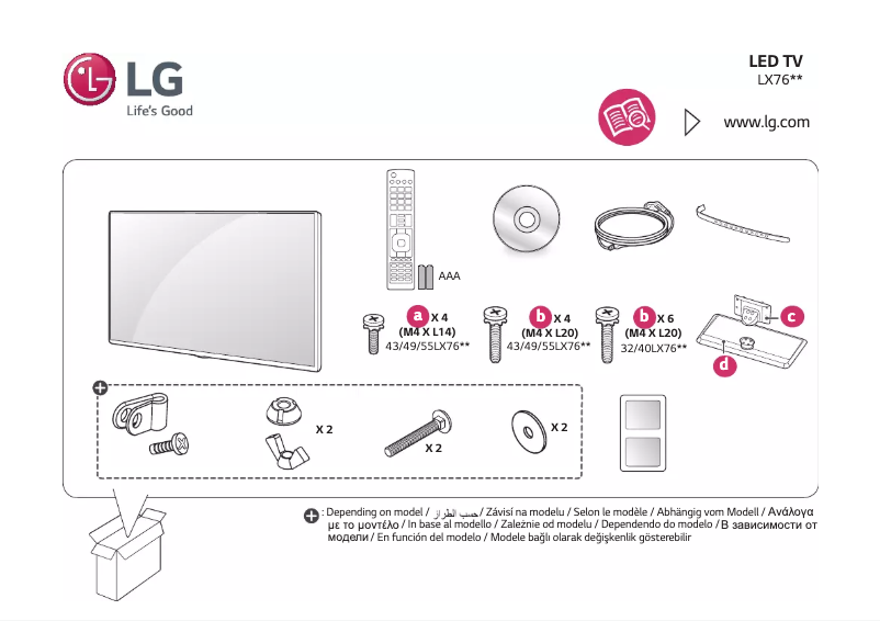 Image de la première page du manuel de l'appareil 43LX761H