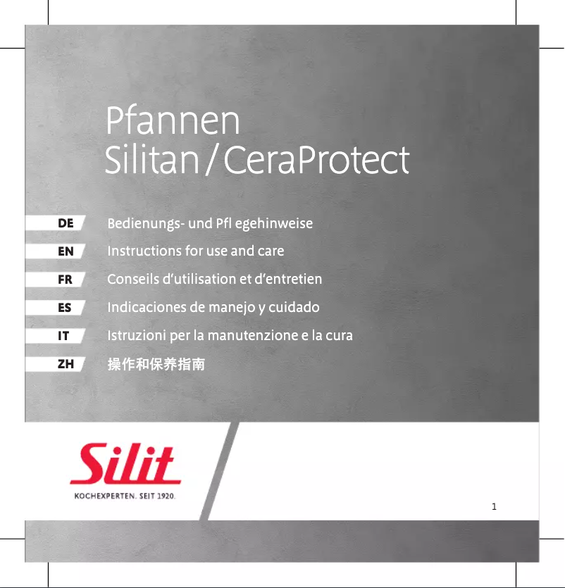 Page 1 of the manual User Manual Silit Calabria