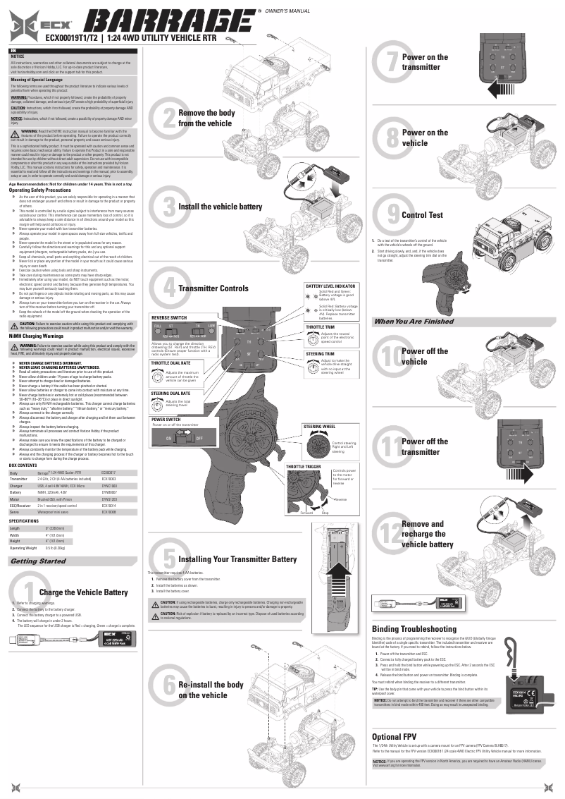 Page 1 de la notice Manuel utilisateur ECX Barrage