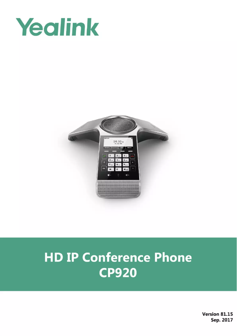 Page 1 de la notice Manuel utilisateur Yealink CP920