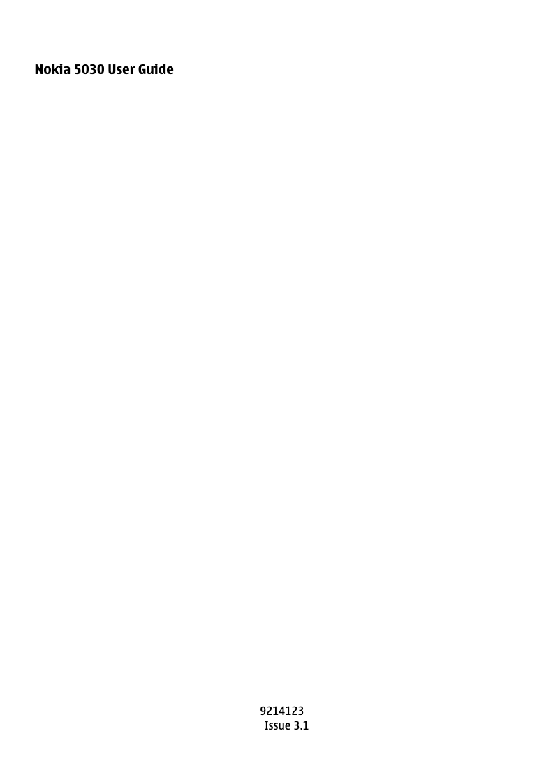 Página 1 del manual Manual de usuario Nokia 5030