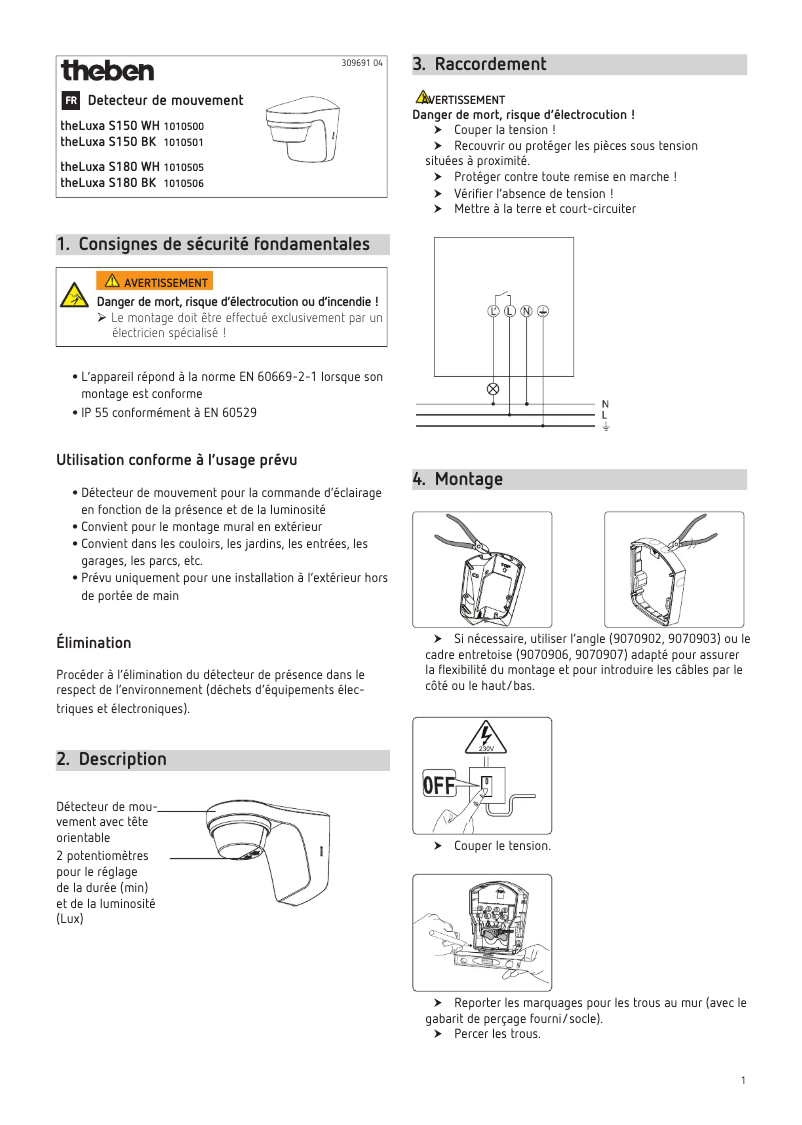 Página 1 del manual Manual de usuario Theben theLuxa S180 WH
