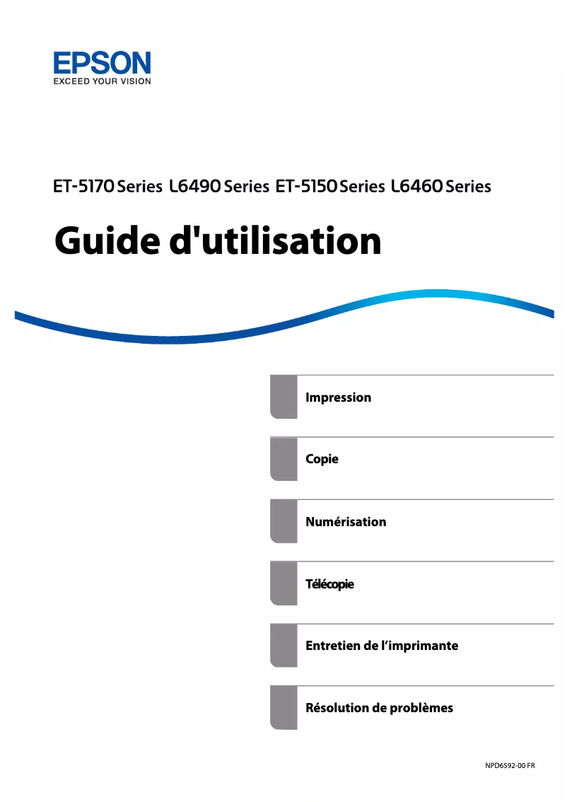 Page n°1 - Manuel utilisateur Epson EcoTank ET-5170