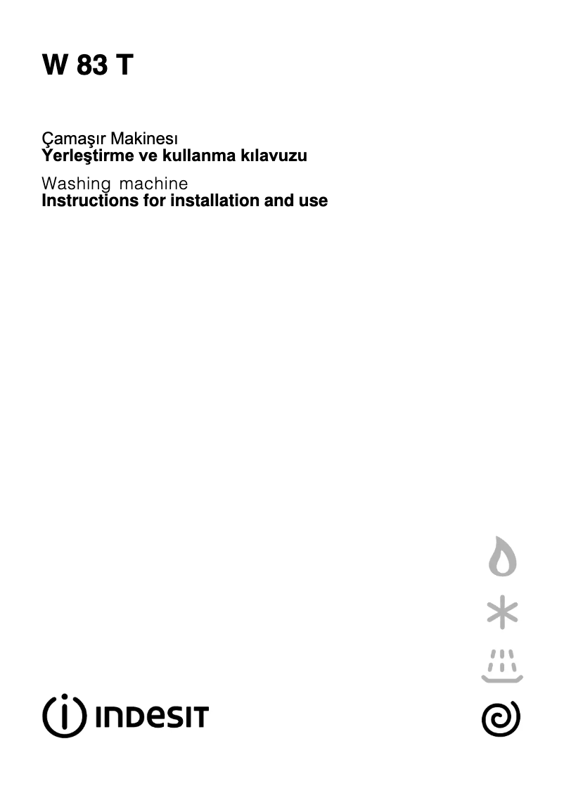 Page n°1 - Manuel utilisateur Indesit W 83 T (TK)