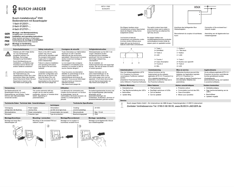 Page n°1 - Manuel utilisateur Busch-Jaeger 6127/01-83