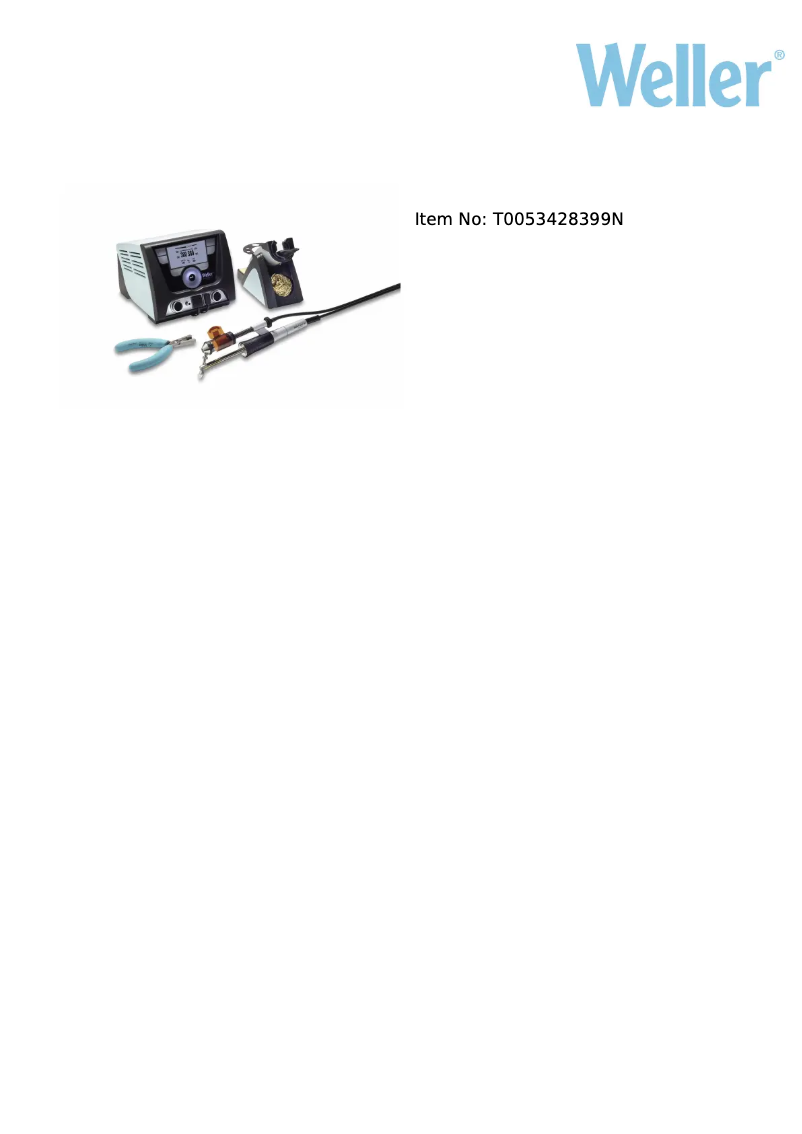 Page 1 de la notice Fiche technique Weller WXD 2010