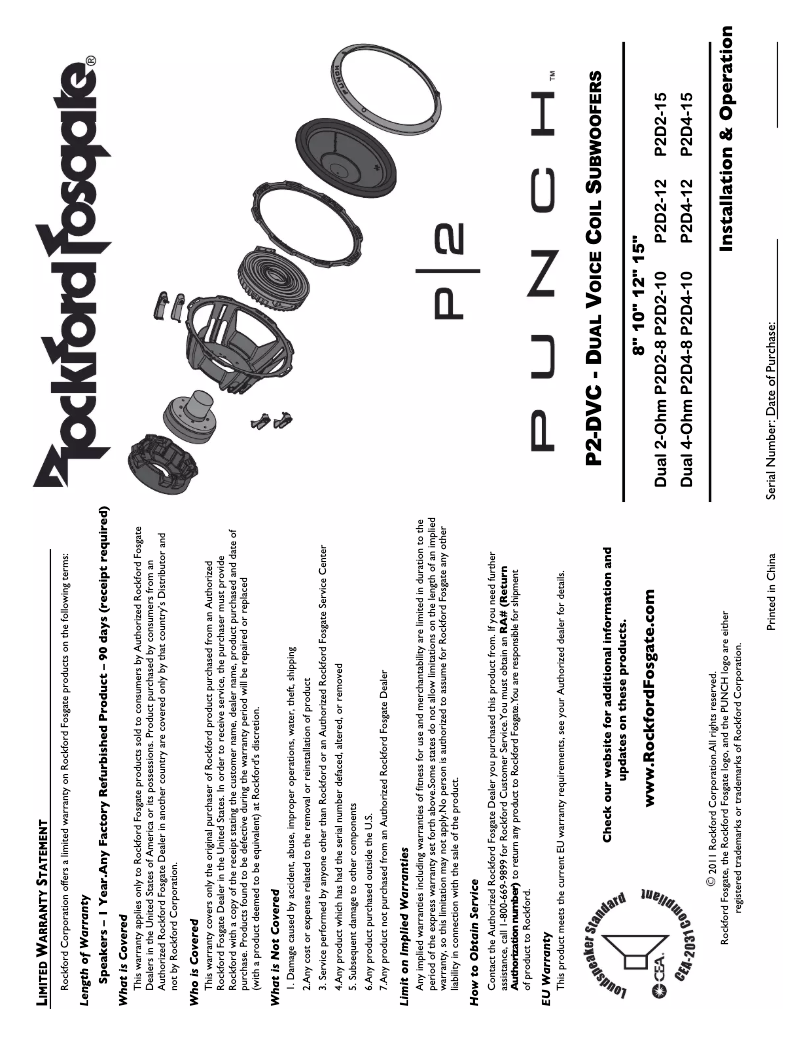 Image de la première page du manuel de l'appareil P2D2-12
