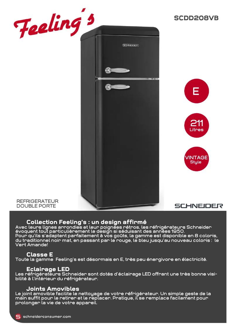 Page 1 de la notice Fiche technique Schneider SCDD208VB