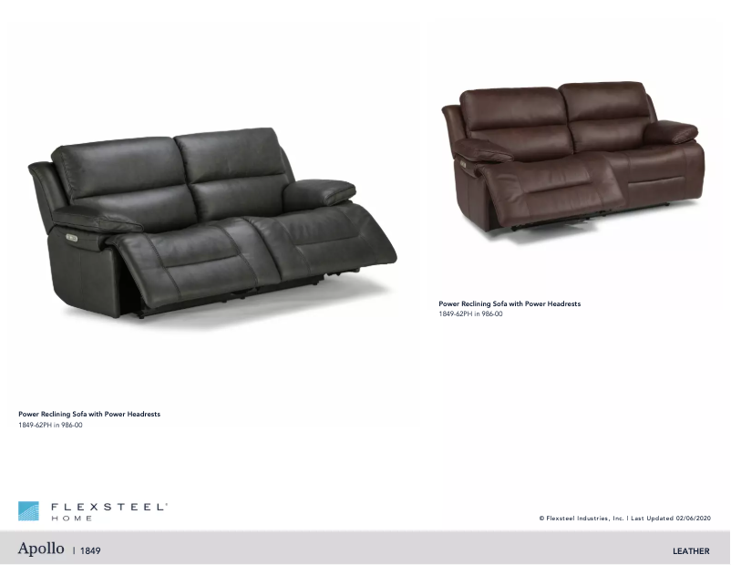 Page 1 de la notice Manuel utilisateur Flexsteel Apollo 1849-62PH