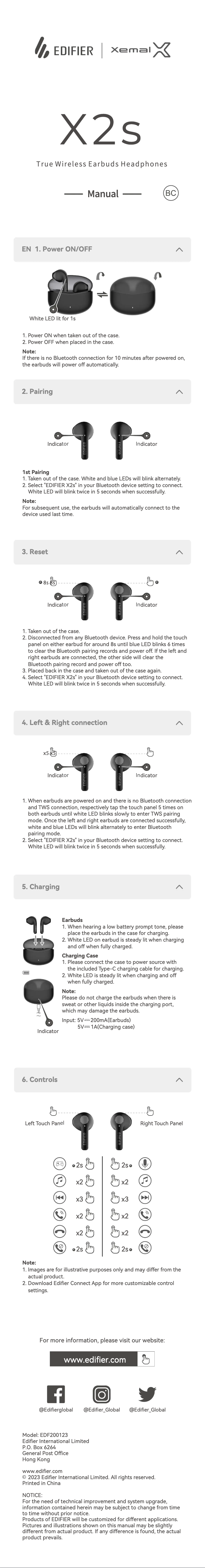 Page n°1 - Manuel utilisateur Edifier X2s