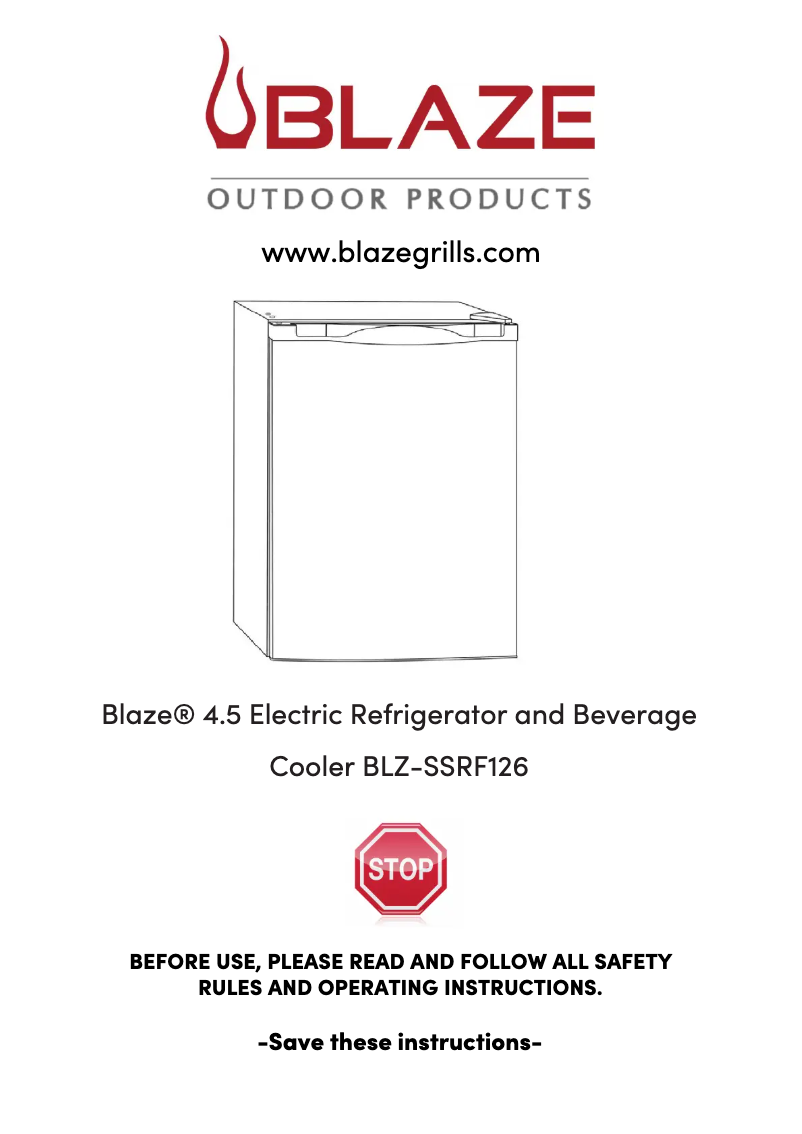 Page 1 de la notice Manuel utilisateur Blaze BLZ-SSRF126