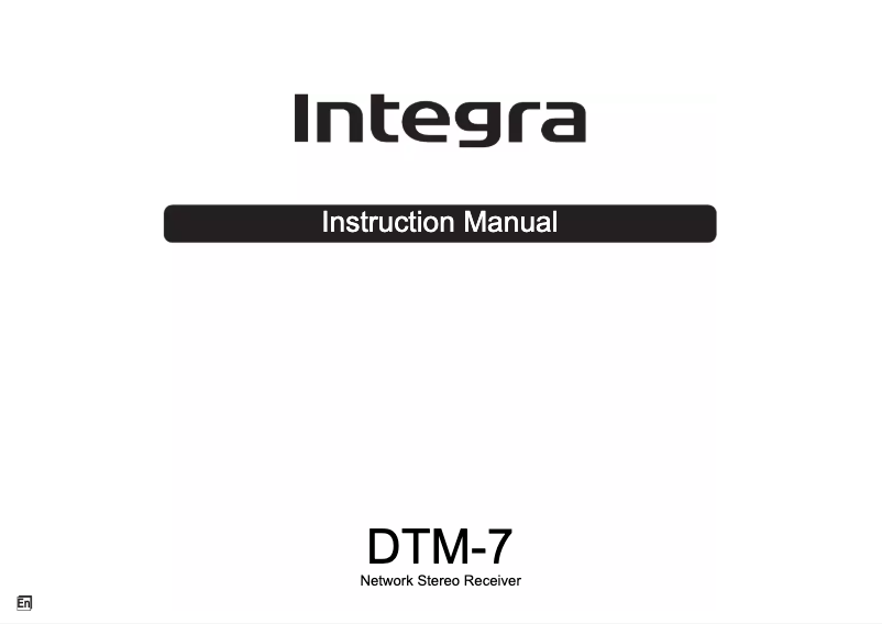Page n°1 - Manuel utilisateur Integra DTM 7