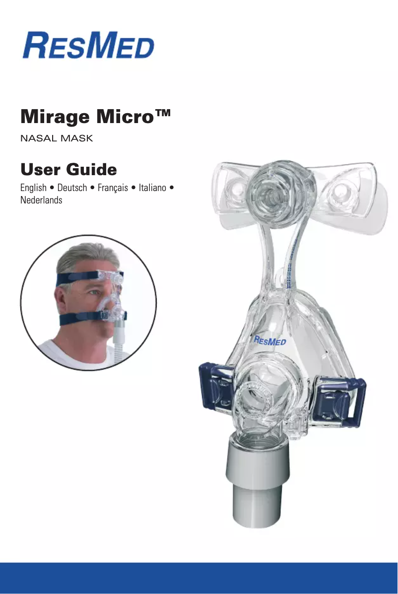 Page 1 de la notice Manuel utilisateur ResMed Mirage Micro