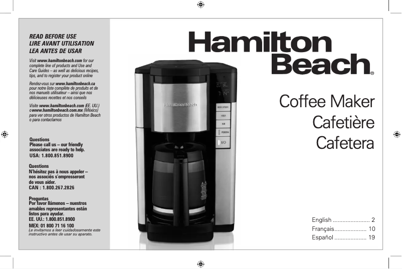 Page 1 de la notice Manuel utilisateur Hamilton Beach 46381