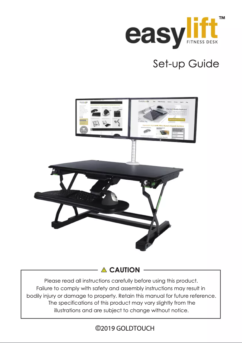 Page n°1 - Manuel utilisateur Goldtouch EasyLift KOV-ELP-B