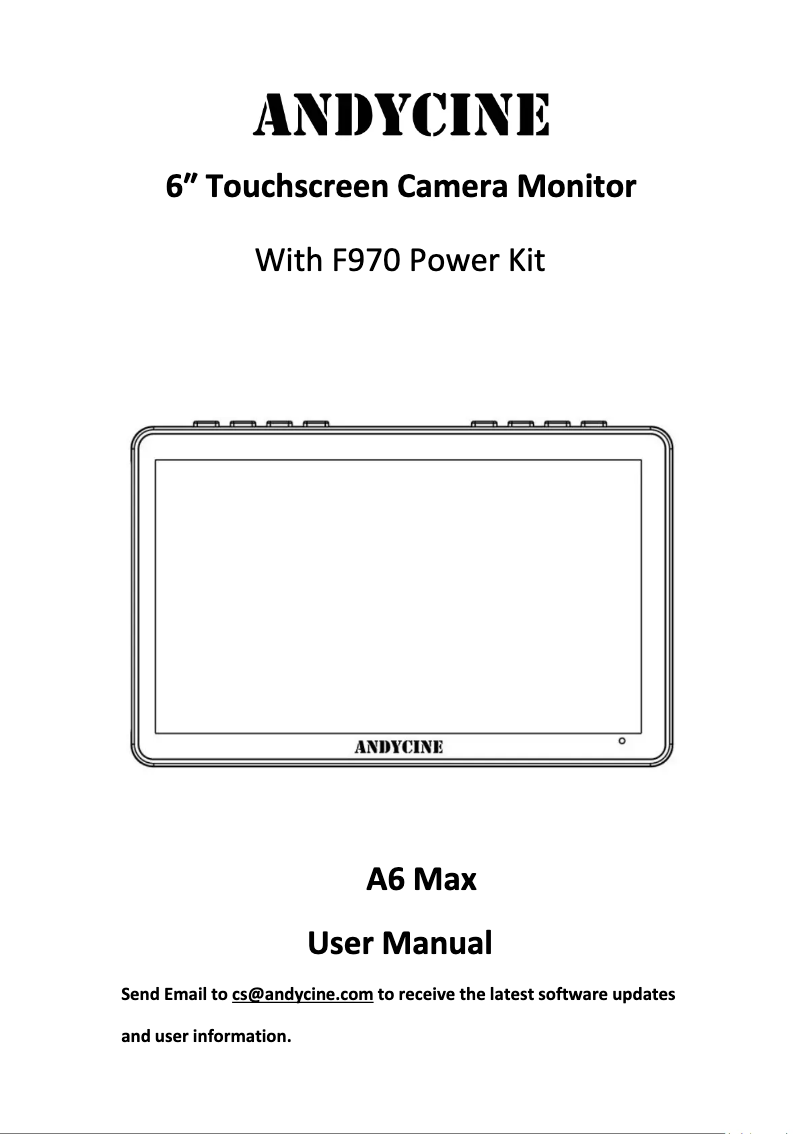 Página 1 del manual Manual de usuario ANDYCINE A6 MAX